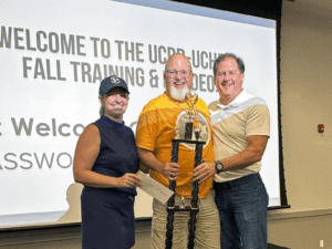 Pictured, from left: Holly Montooth, Public Transportation Director; Billy Gilbert, Driver; and Mark Farley, UCHRA Executive Director.