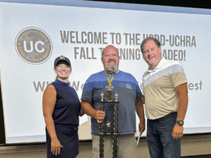 Pictured, from left: Holly Montooth, Public Transportation Director; John Pistol, Driver; and Mark Farley, UCHRA Executive Director.
