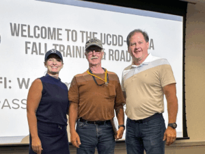 Pictured, from left: Holly Montooth, Public Transportation Director; Victor Ketring, Driver; and Mark Farley, Executive Director.